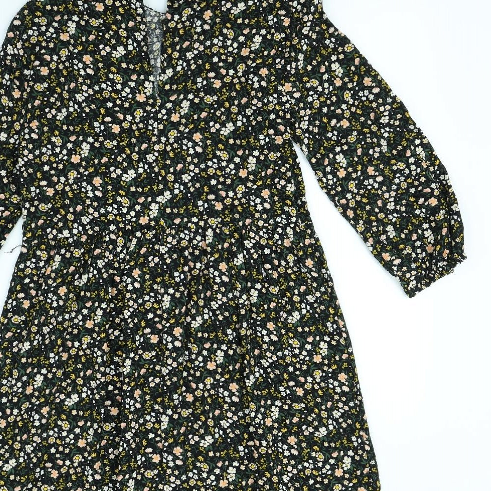 Primark Womens Black Floral Mini Size 4