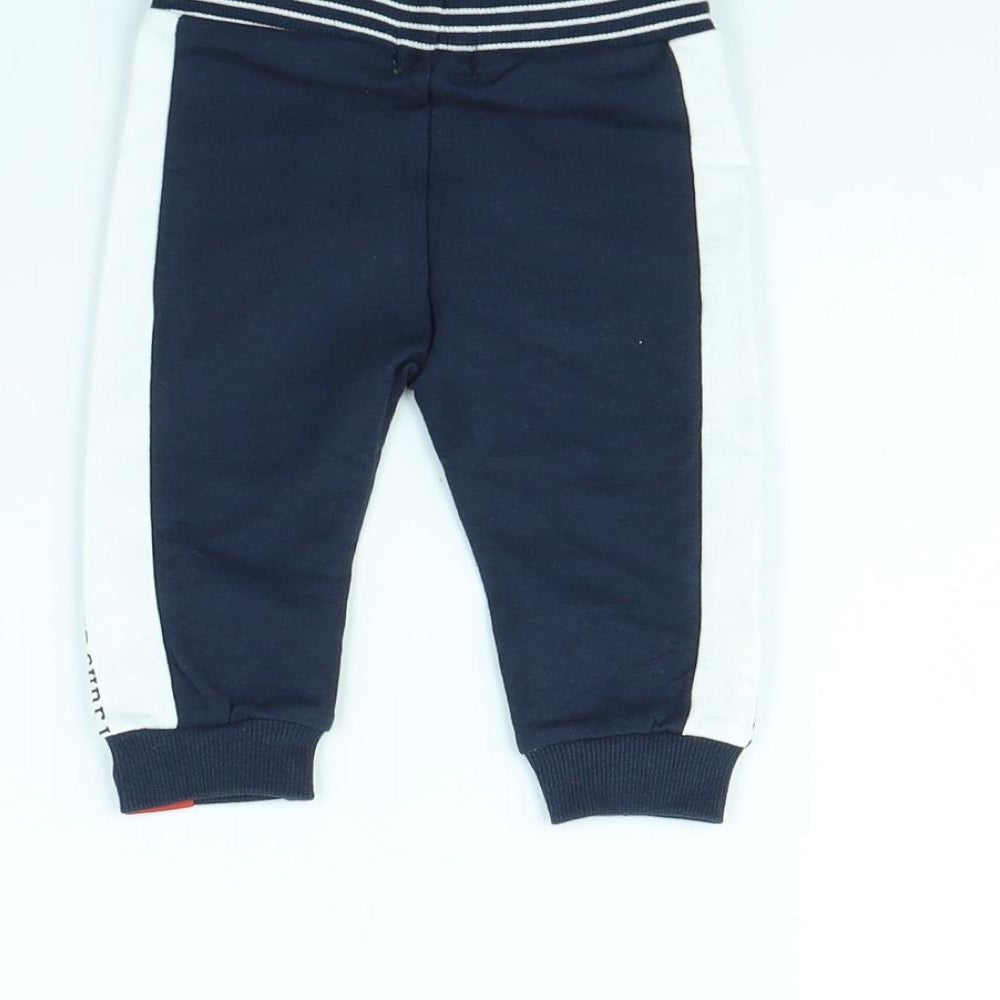 Dirkje Boys Blue Jogger Trousers Size 6-9 Months