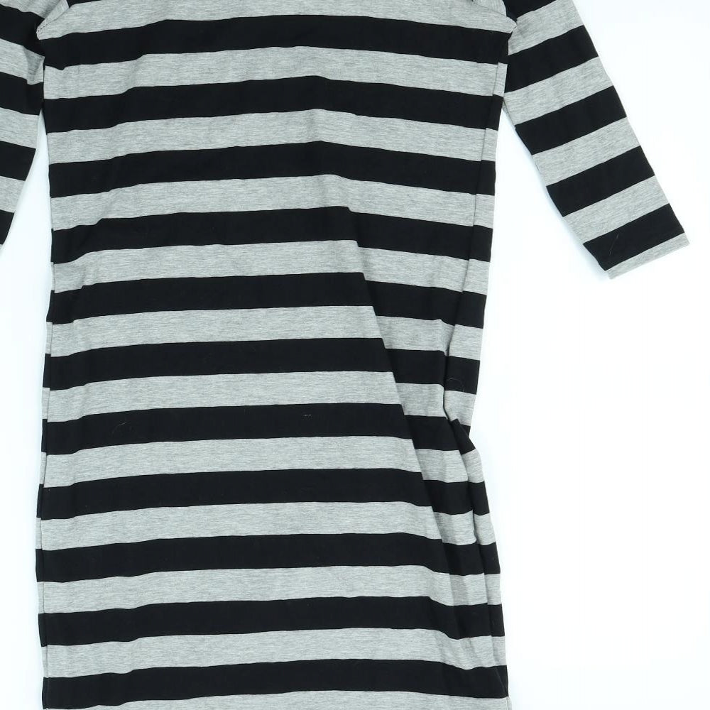 Atmosphere Womens Grey Striped Mini Size 10