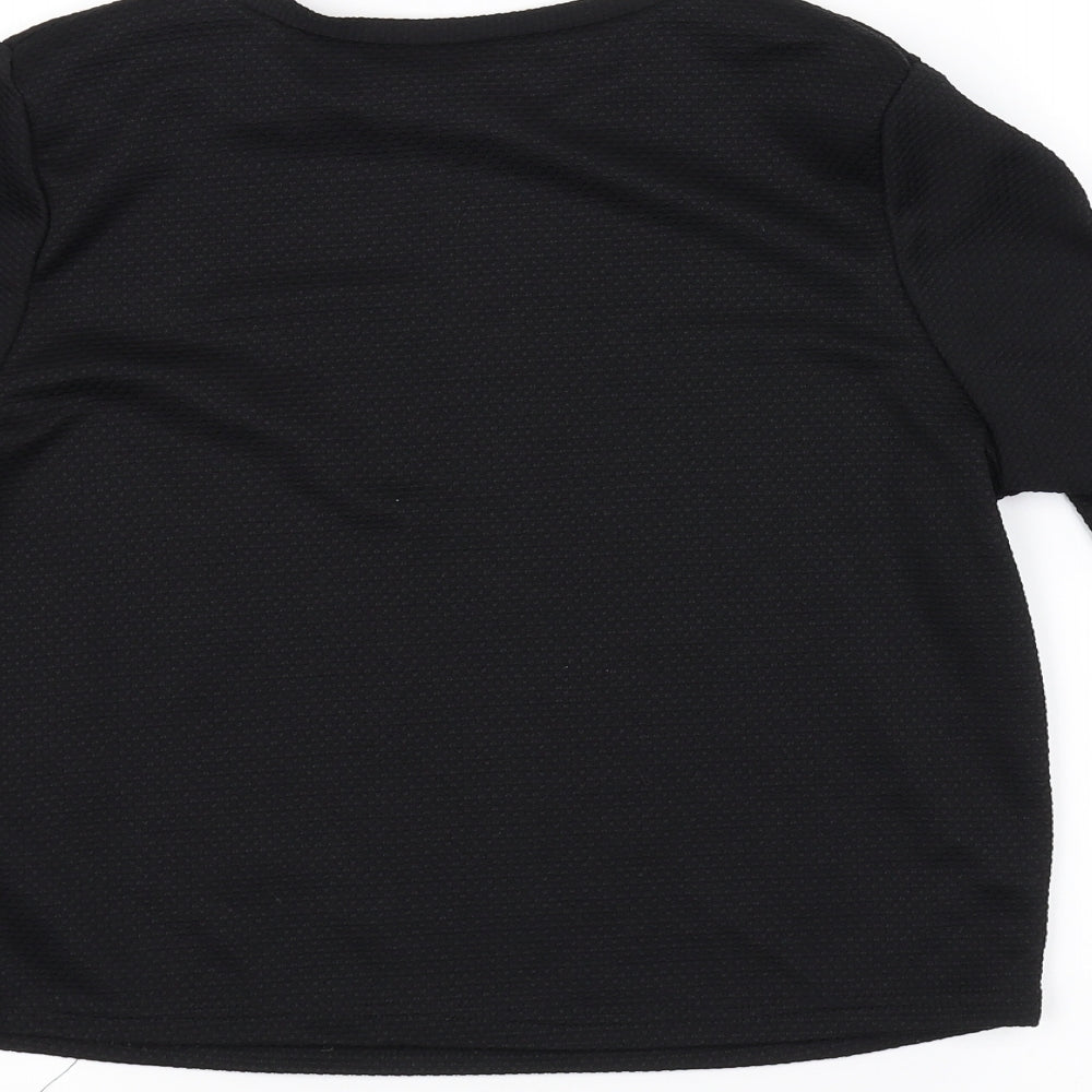 Womens UK Size 12 Atmosphere Black Basic T-Shirt