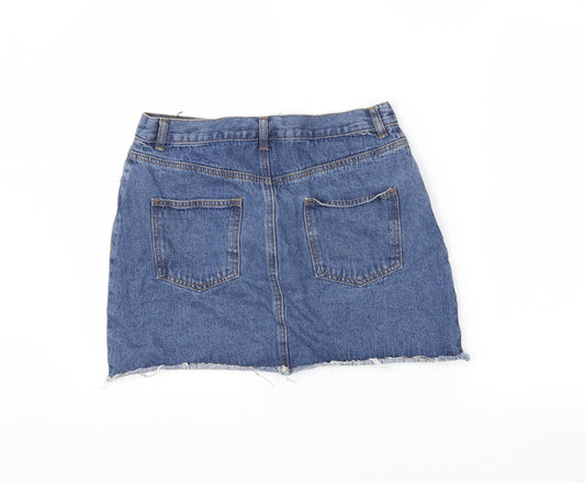 Boohoo Womens Blue  Denim Mini Skirt Size 12