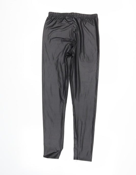 Boohoo Womens Black Pedal Pusher Leggings Size 8 L26 in