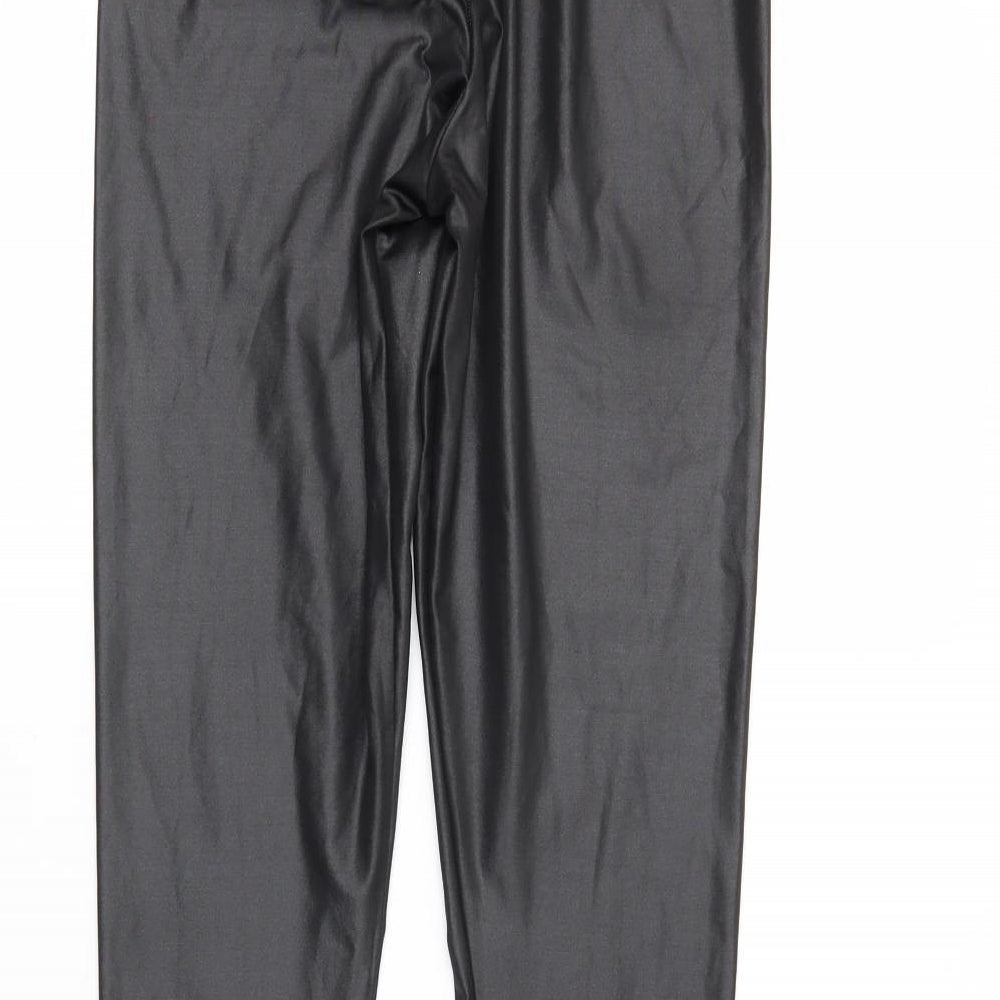 Boohoo Womens Black Pedal Pusher Leggings Size 8 L26 in