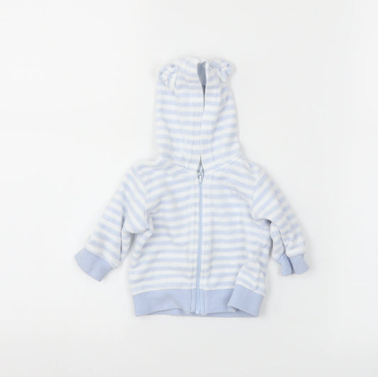 Benetton Boys Blue Striped Full Zip Jumper Size 0-3 Months