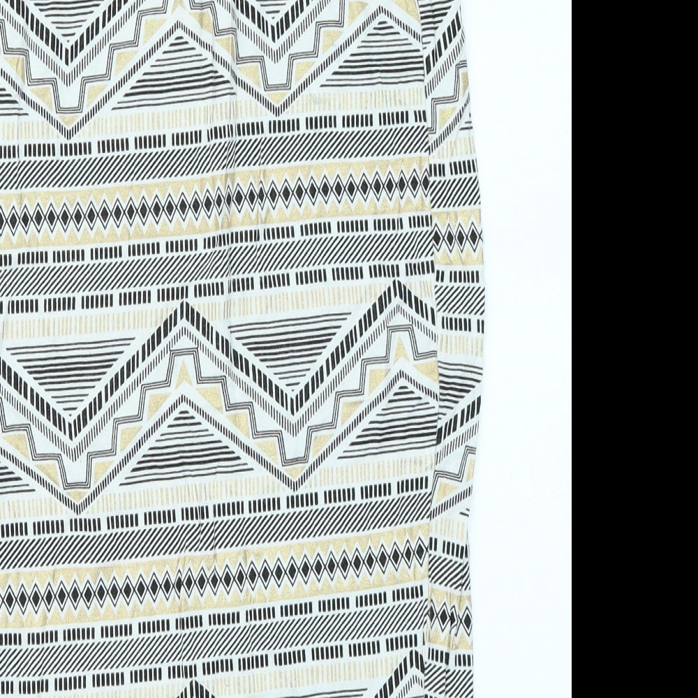 Atmosphere Womens Gold Geometric Straight & Pencil Skirt Size 6