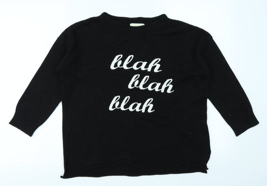 Papaya Womens Black Pullover Jumper Size S