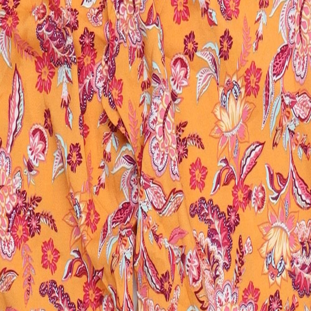 TU Womens Orange Floral Bloomer Trousers Size 8 L29 in