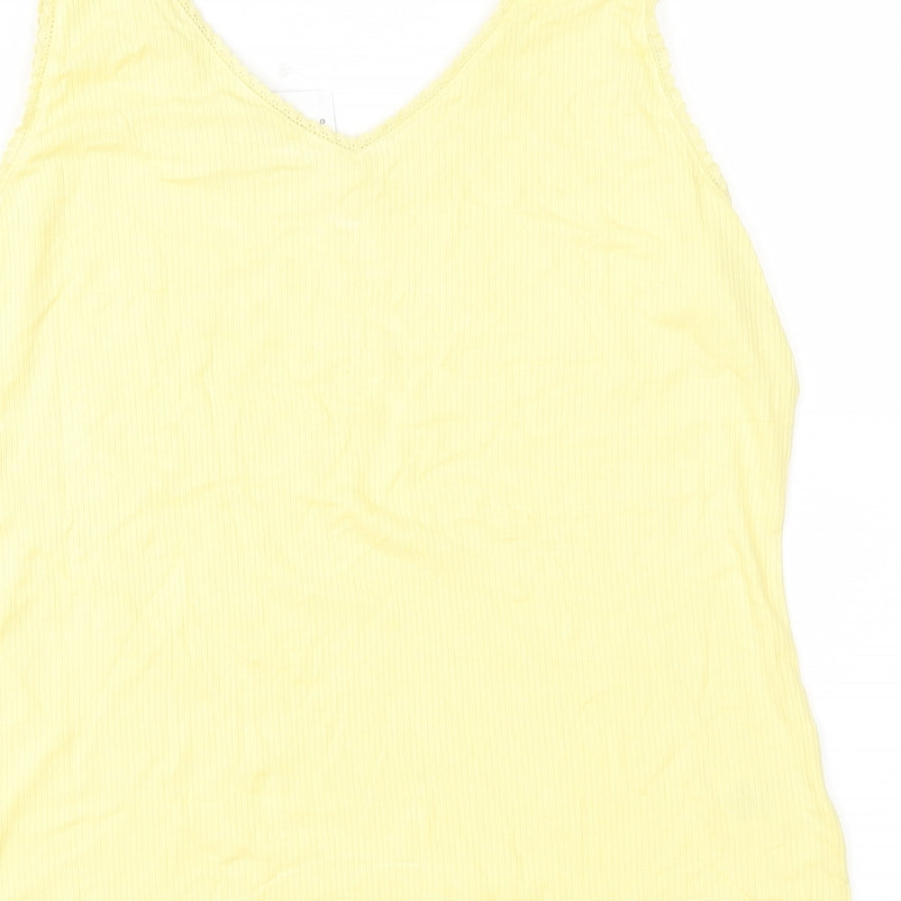 Womens UK Size 14 Peacocks Yellow Basic Tank