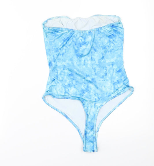 PRETTYLITTLETHING Womens Blue Bodysuit One-Piece Size 6 - STRAPLESS