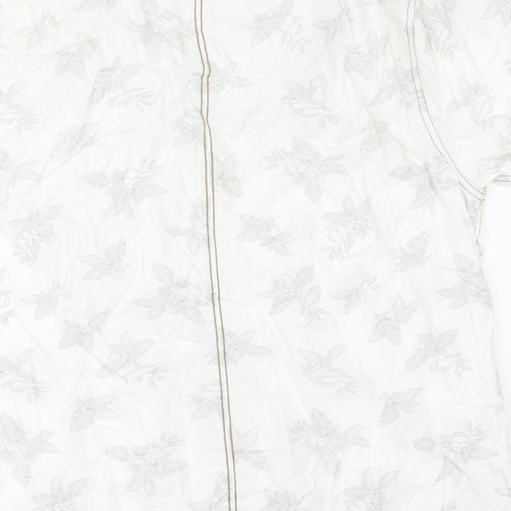 George Mens Beige Floral Button-Up Size L