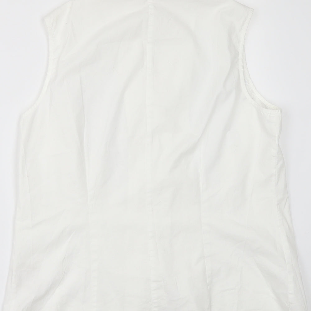lex.i.con Womens White Tunic Button-Up Size M