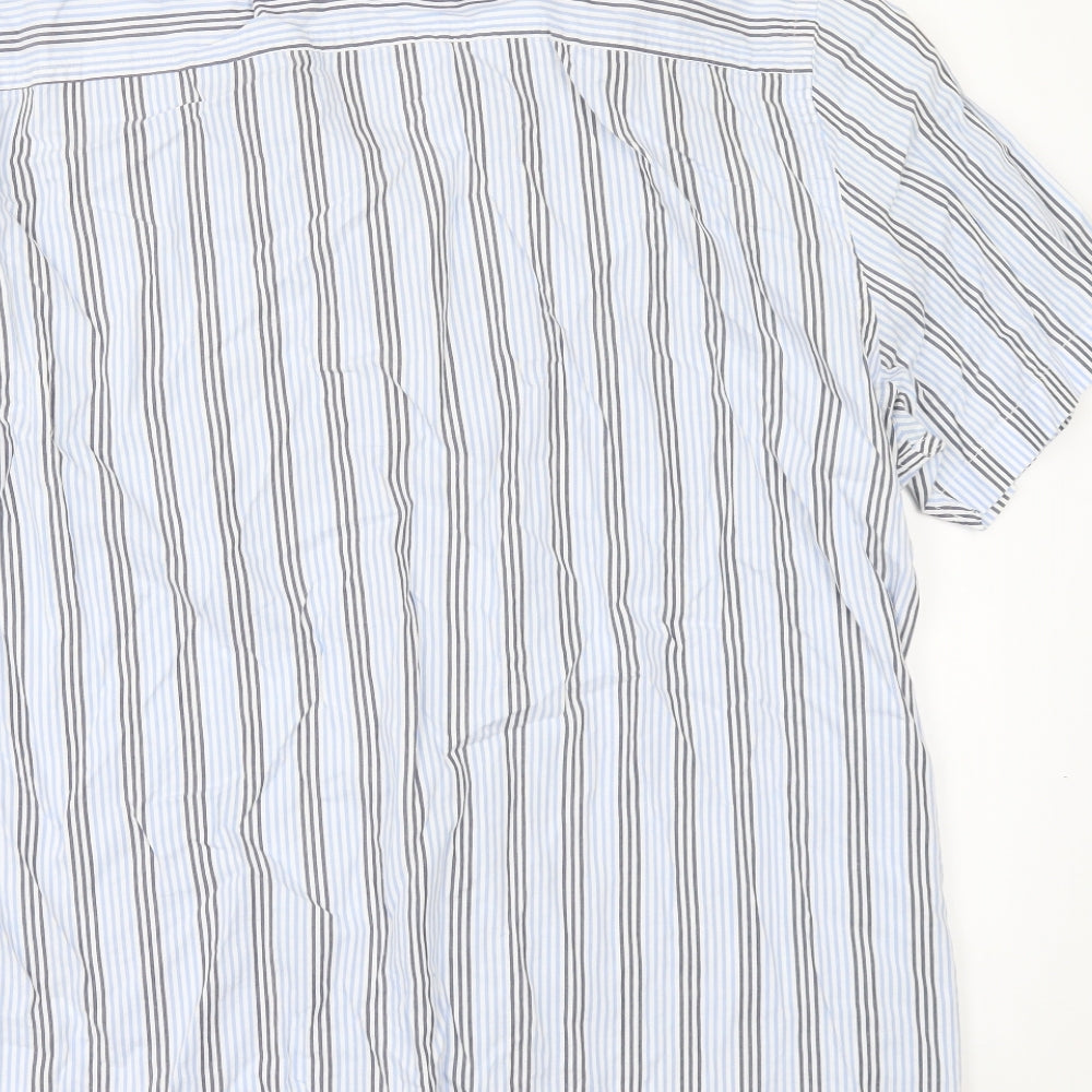 Wolsey Mens Black Striped Button-Up Size L