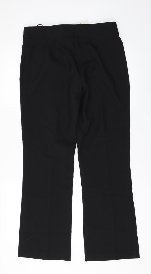 Womens UK Size 10 Papaya Regular Fit Black Trousers