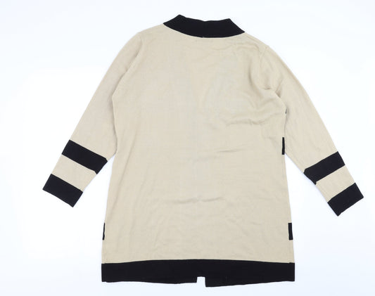Text Womens Beige Cardigan Jumper Size L