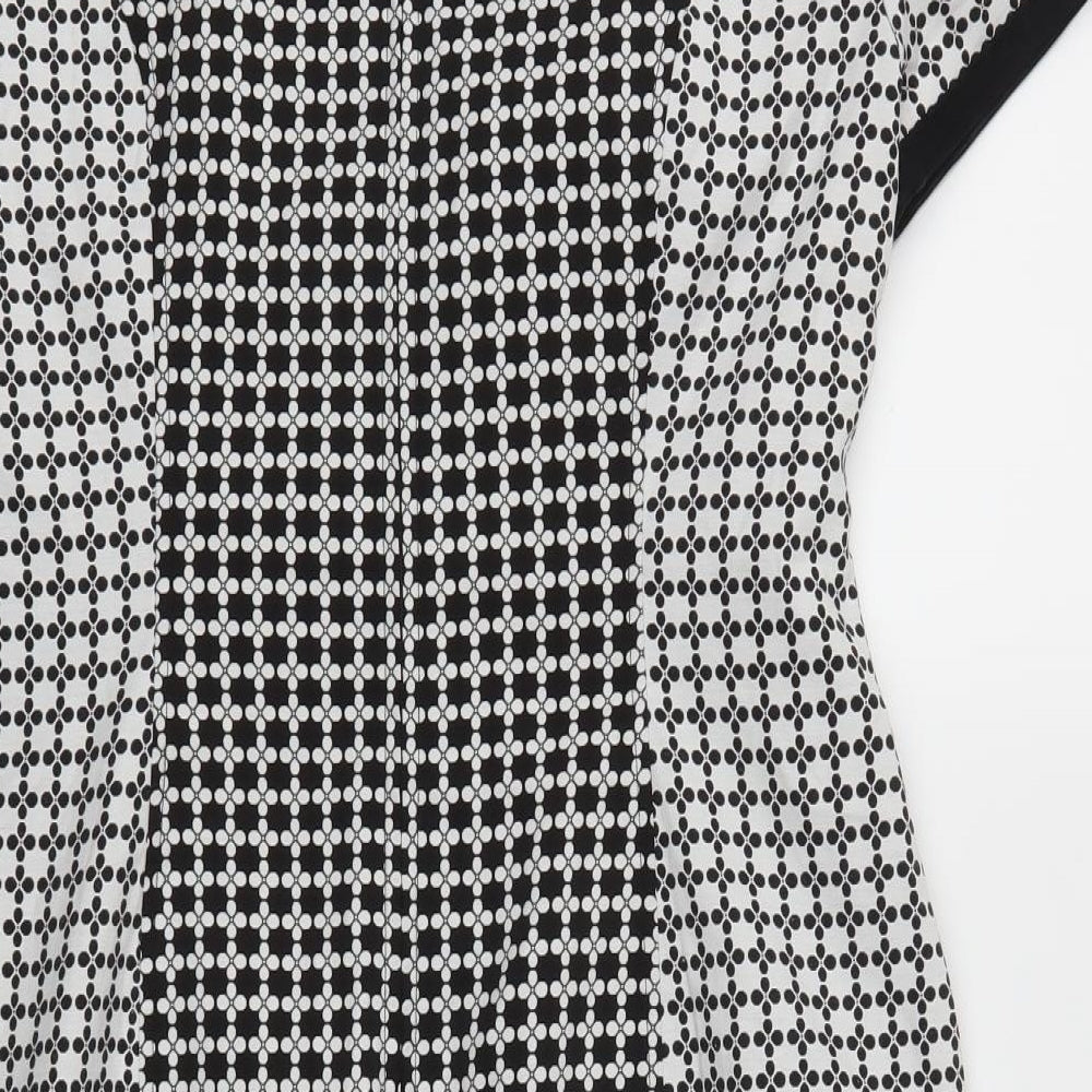 George Womens Black Floral Fit & Flare Size 14