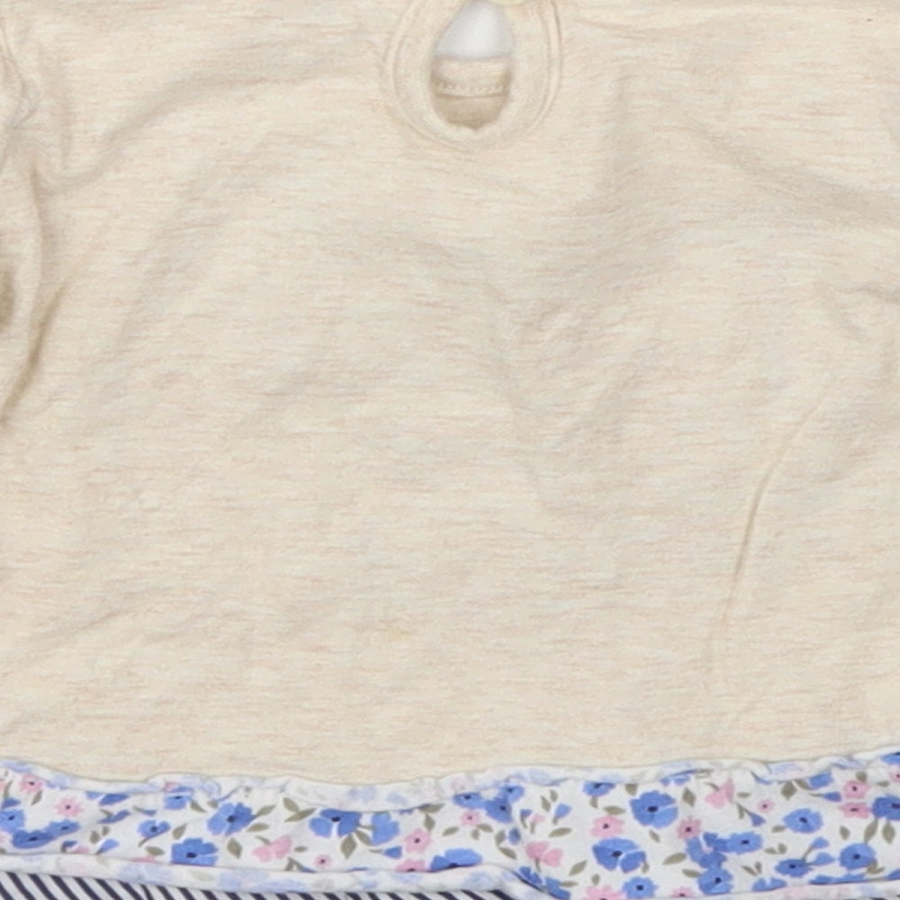 F&F Ivory Animal Print Basic T-Shirt Size 0-3 Months