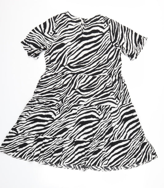 Select Womens Black Animal Print Fit & Flare Size 6