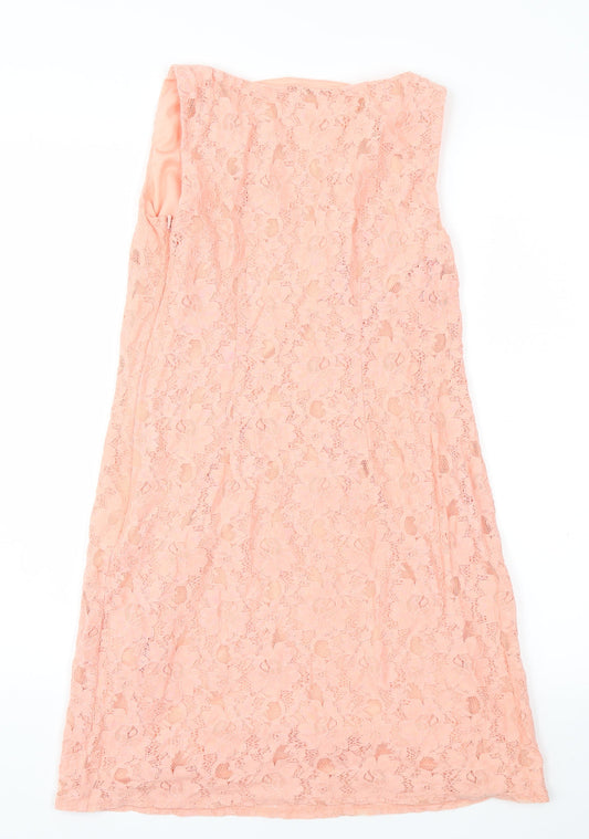 F&F Womens Pink Floral A-Line Size 6