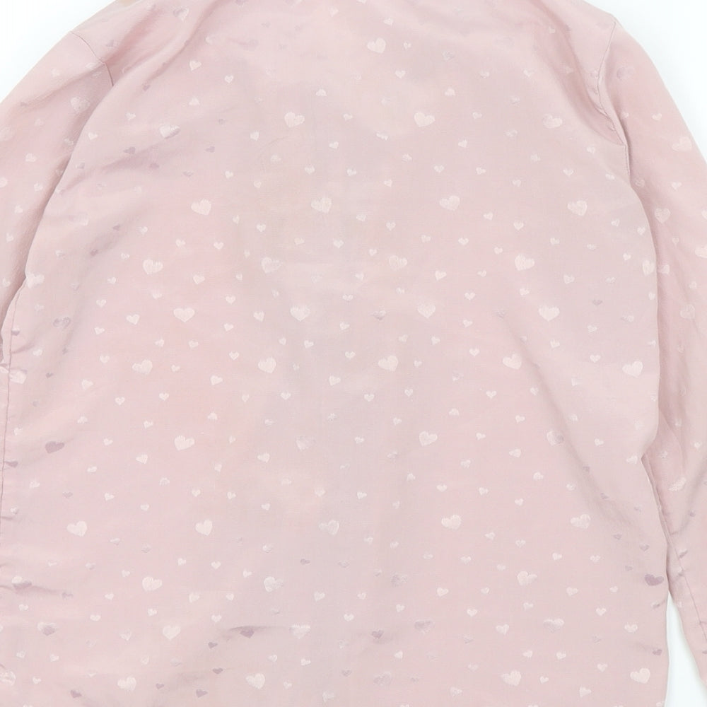 River Island Girls Pink Colourblock Top Pyjama Top Size 9 Years - Frill Detail