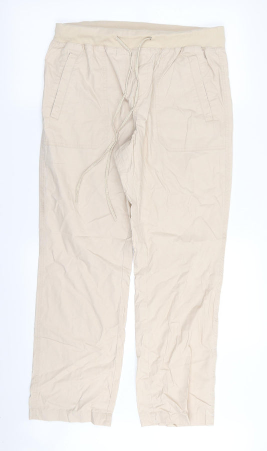 Womens UK Size 12 Classic Regular Fit Beige Trousers