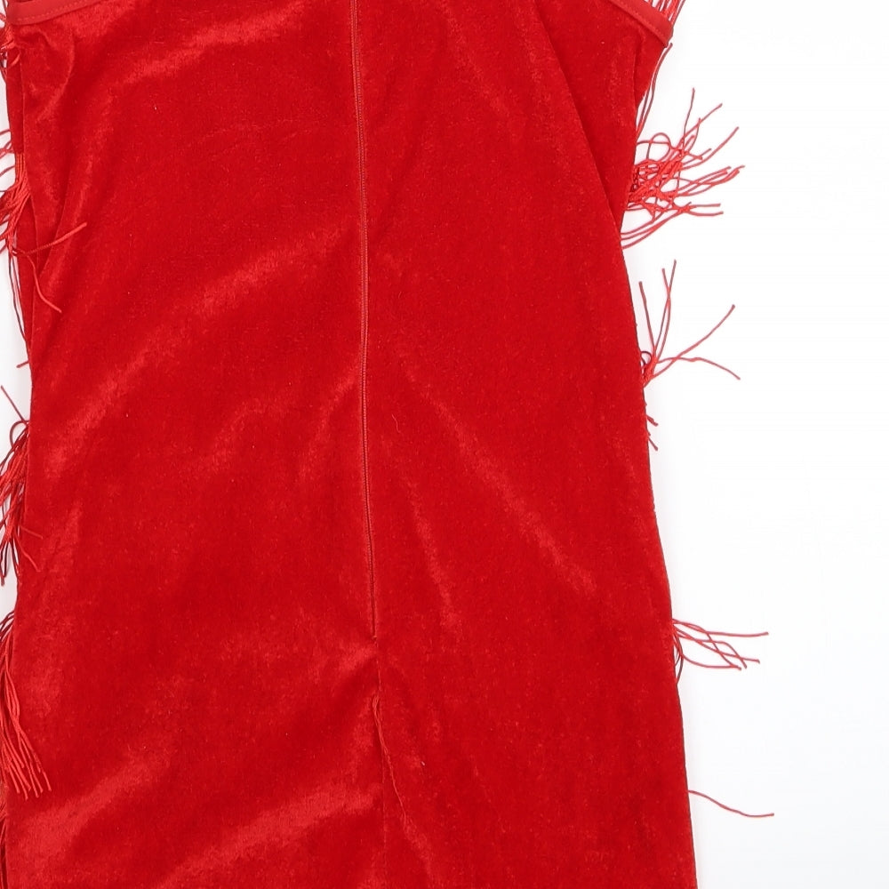 Womens UK Size M Preworn Red Basic Tank