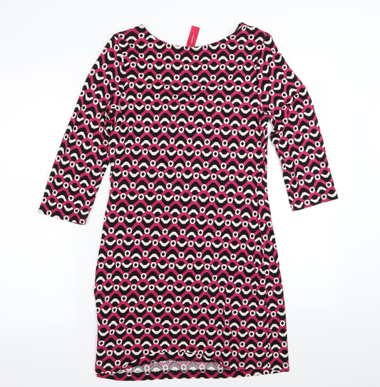 NEXT Womens Pink Geometric T-Shirt Dress Size 12