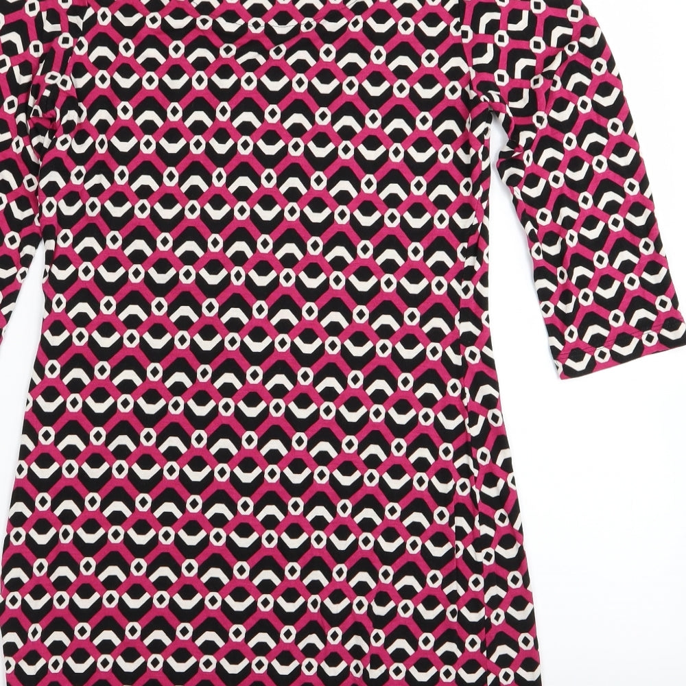 NEXT Womens Pink Geometric T-Shirt Dress Size 12