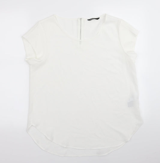 Womens UK Size 8 Only White Basic Blouse