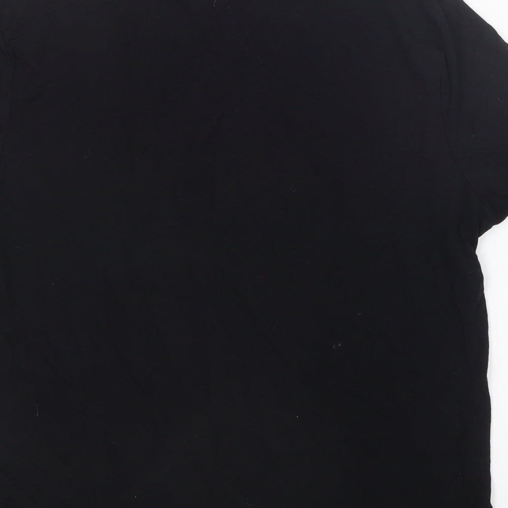 Womens UK Size 12 Red Herring Black Basic T-Shirt