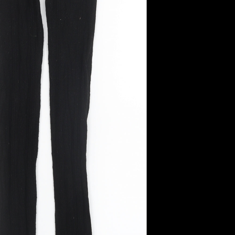 Womens UK Size S Preworn Regular Fit Black Trousers