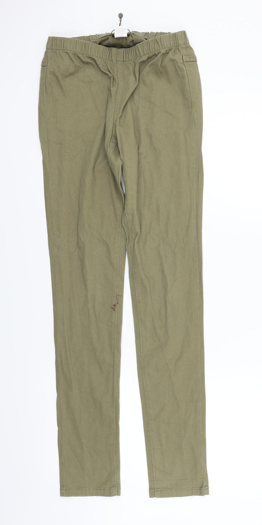 Womens UK Size M Pieces Regular Fit Beige Trousers