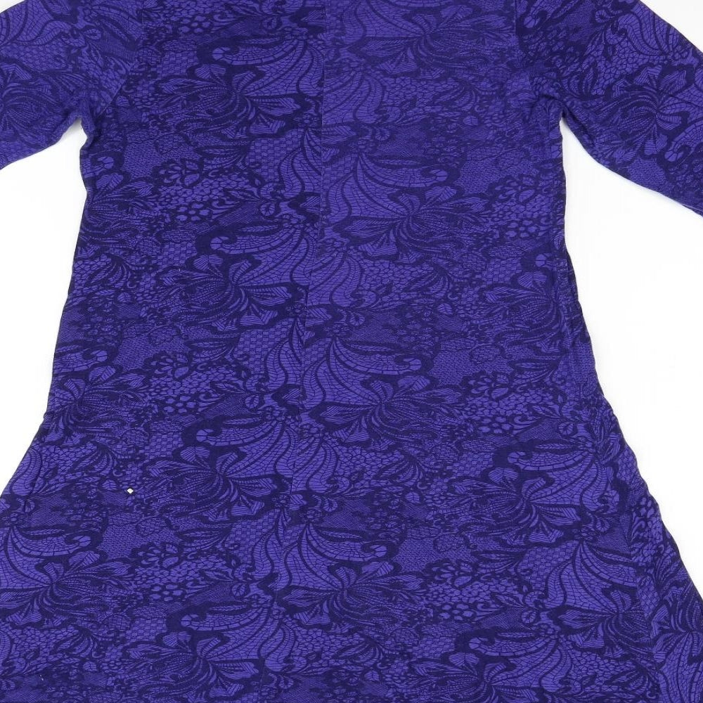 Atmosphere Womens Purple Geometric Fit & Flare Size 12