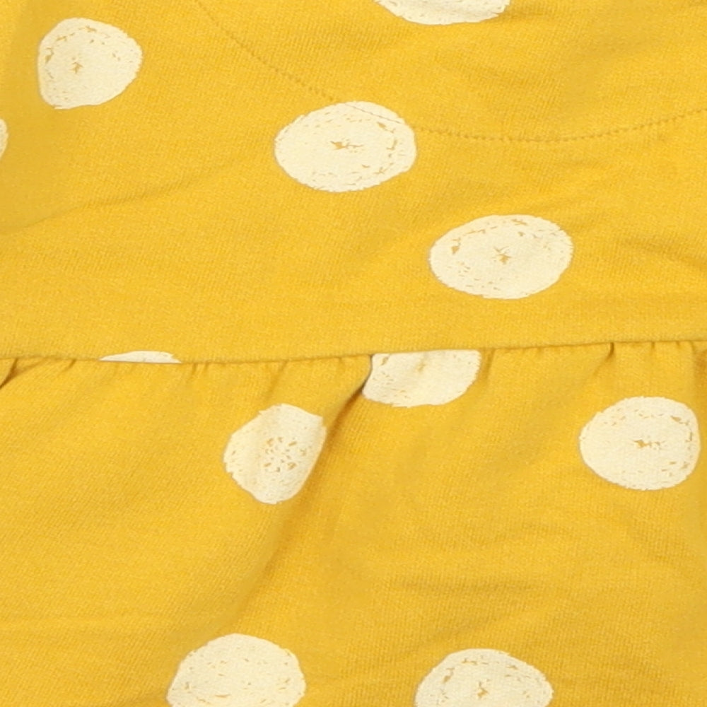 F&F Girls Yellow Polka Dot Pullover Sweatshirt Size 2-3 Years