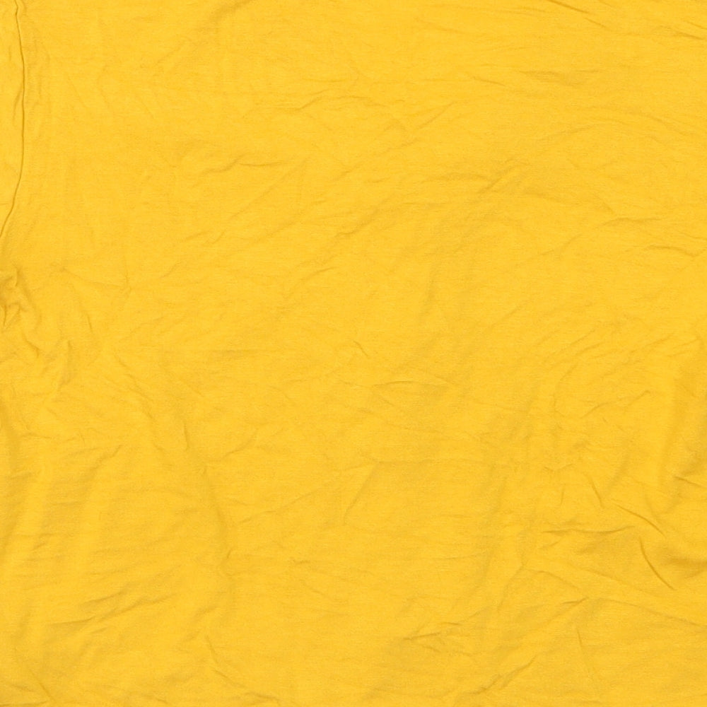 Womens UK Size 12 New Look Yellow Basic Button-Up