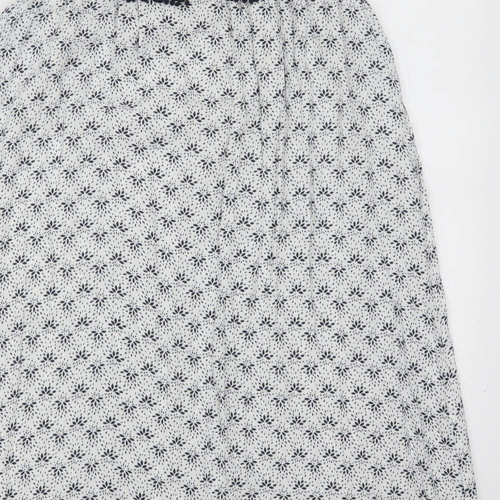 George Womens White Floral A-Line Size 14 - Blue