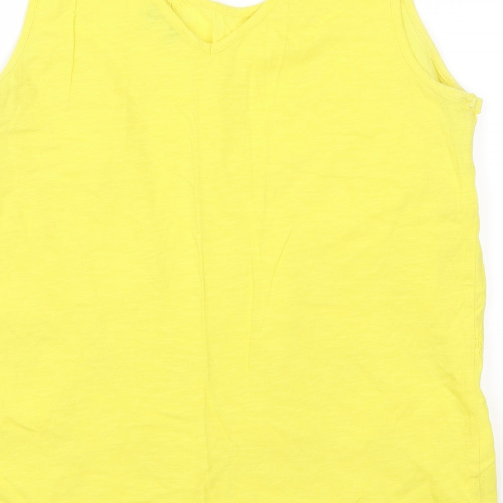 Papaya Womens Yellow Floral Basic Tank Size 16