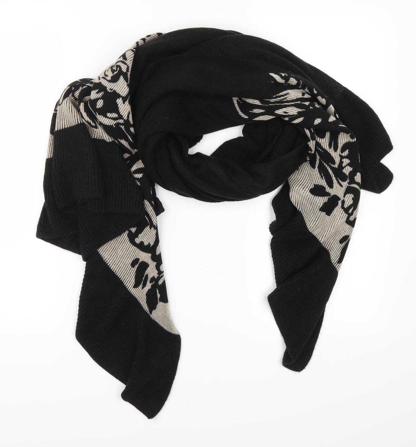 Preworn Womens Beige Floral Scarf