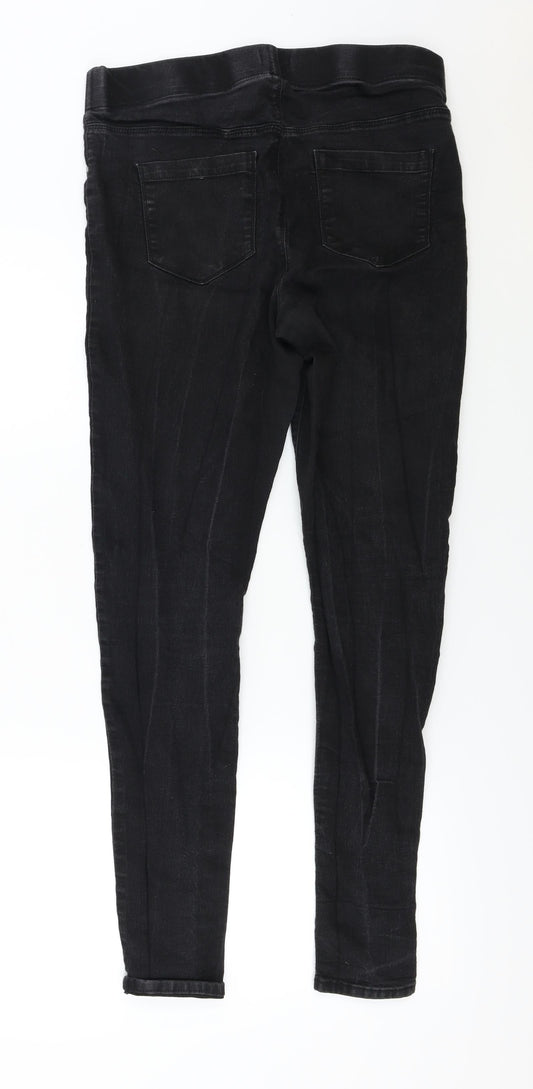 Womens UK Size 12 Denim Regular Fit Skinny Black Jeans