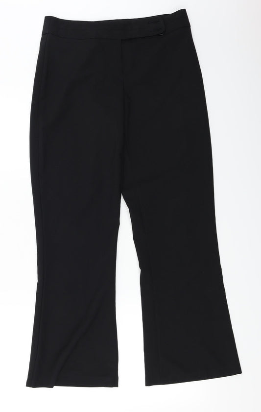 Womens UK Size 28 in George Regular Fit Black Trousers