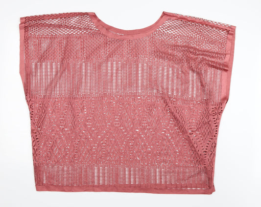 Womens UK Size L Atmosphere Pink Basic T-Shirt