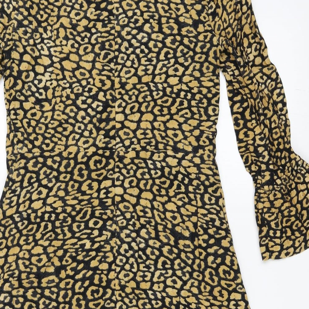 Zara Womens Beige Animal Print Mini Size S