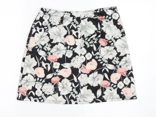Miss Selfridge Womens Black Floral  Mini Skirt Size 10