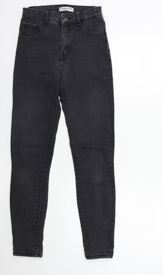 Womens UK Size 8 Pull&Bear Regular Fit Skinny Grey Jeans