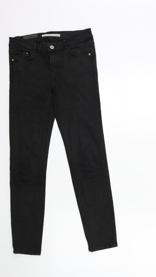 Womens UK Size 26 in Zara Regular Fit Skinny Black Jeans