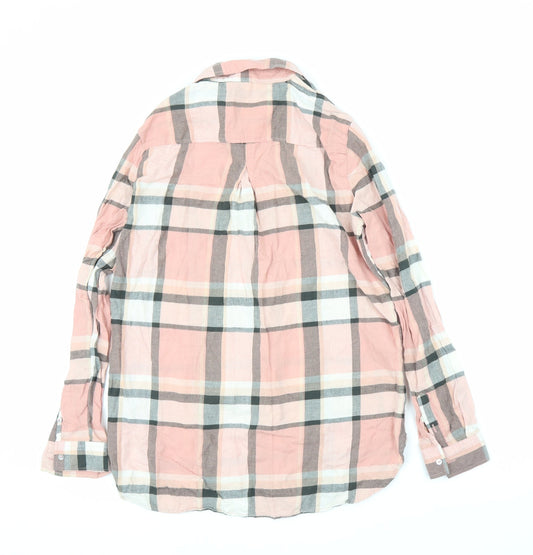 Womens UK Size 4 H&M Pink Basic Button-Up