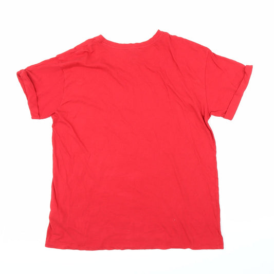 FOREVER 21 Womens Red Basic T-Shirt Size L
