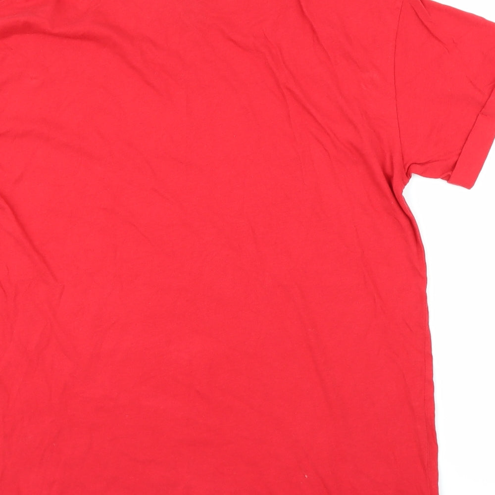 FOREVER 21 Womens Red Basic T-Shirt Size L