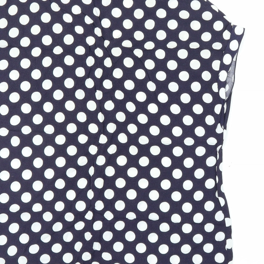 Primark Womens Blue Polka Dot Basic Blouse Size 6