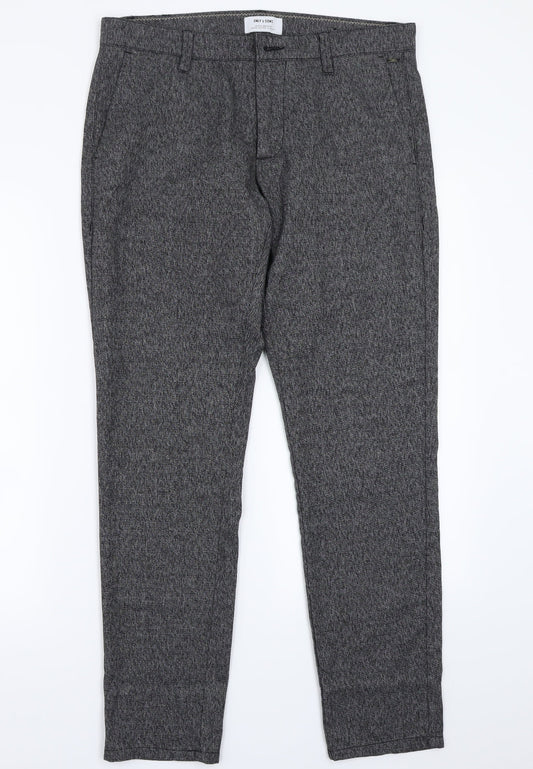 Only & Sons Womens Grey Capri Trousers Size 32 L32 in