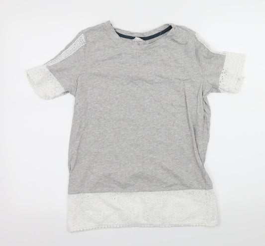 Womens UK Size 10 Falmer Heritage Grey Basic T-Shirt